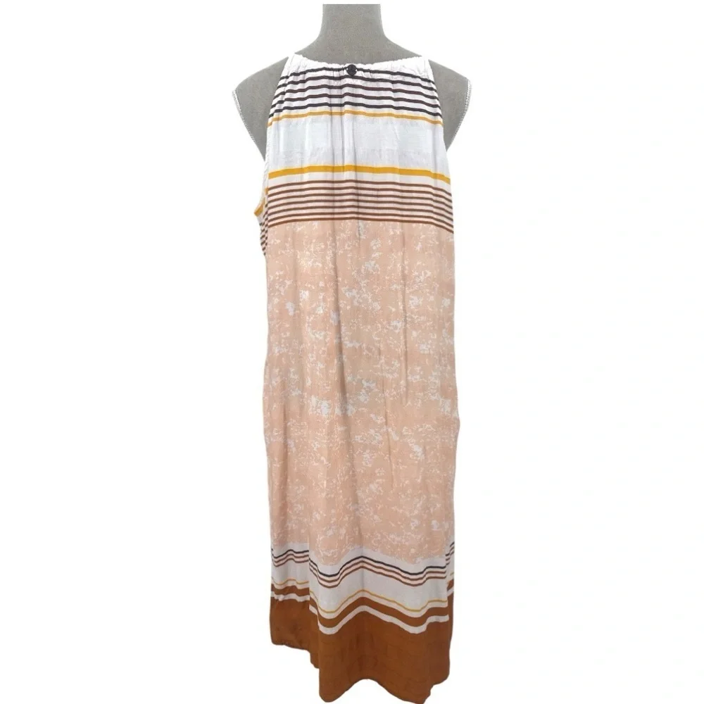 Prana Parisol Midi Dress Peach Canopy Halter Lightweight Modal Pockets Size XL - Picture 8 of 11